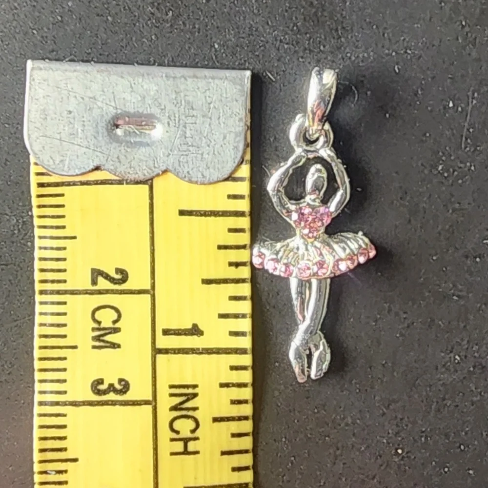 BALLERINA PINK RHINESTONE CHARM